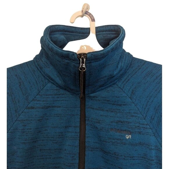 Columbia GRT ~ Womens L ~ Heather Teal High Collar Full Zip Sweater-Jacket - Picture 5 of 7